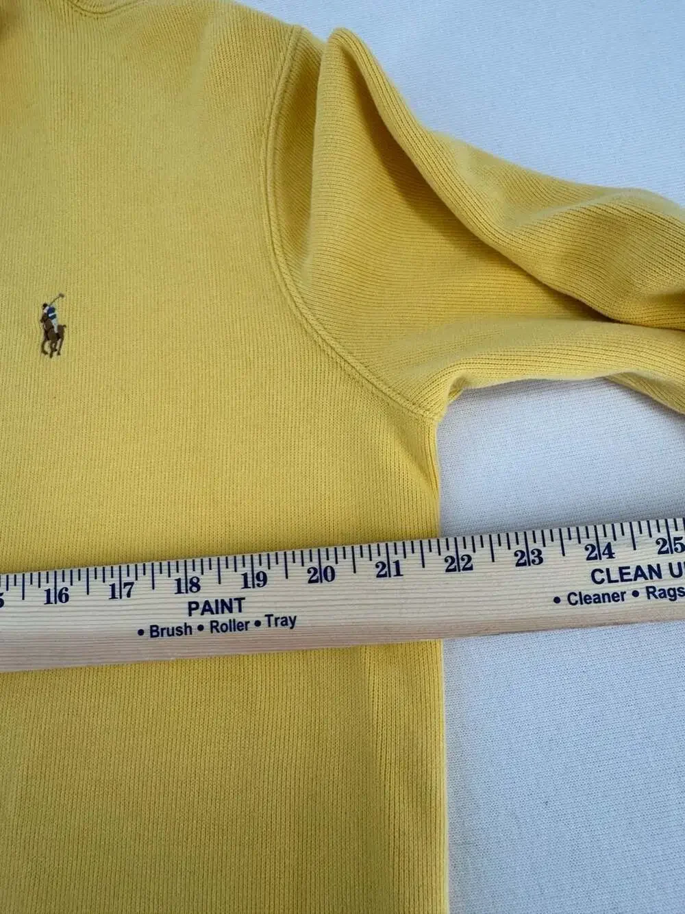Polo Ralph Lauren Quarter Zip Sweater Size M Yellow Cotton